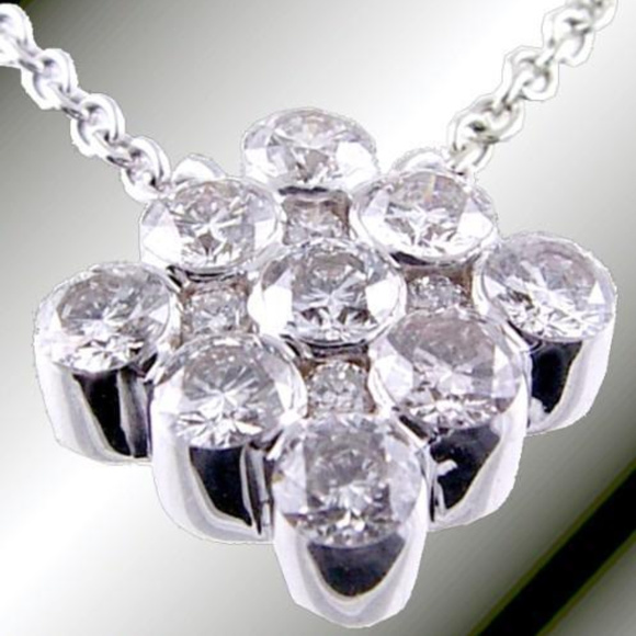 IHO Jewelry - Diamond Necklace Invisible .95TDW 18KT White Gold